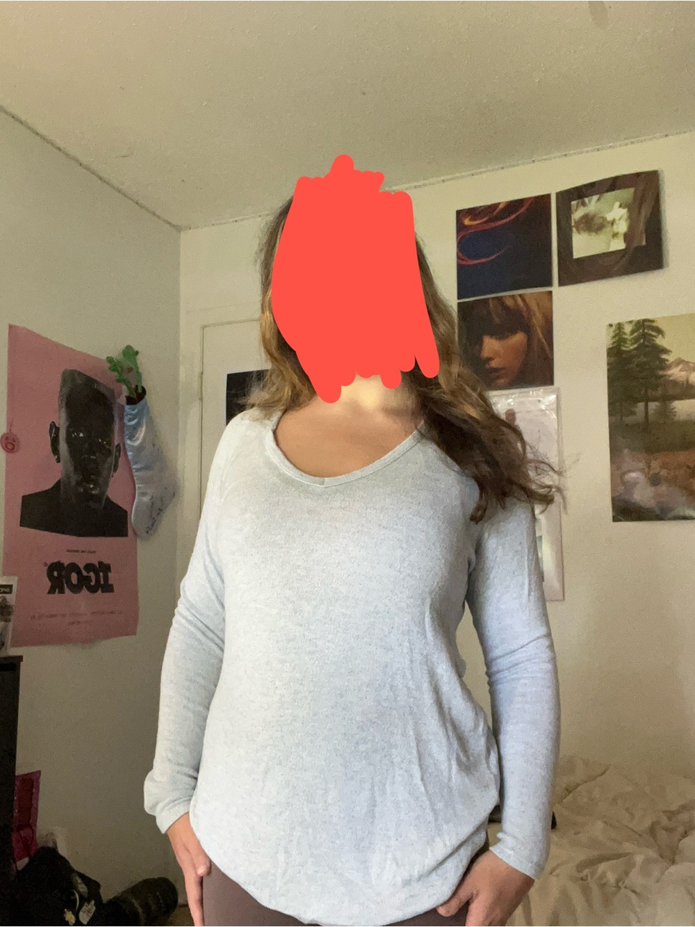 brandy melville long sleeve gray tee